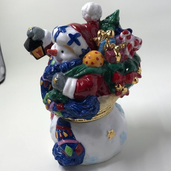 Vintage Christmas Holiday Hinged Trinket box for presents or decoration - Picture 3 of 11